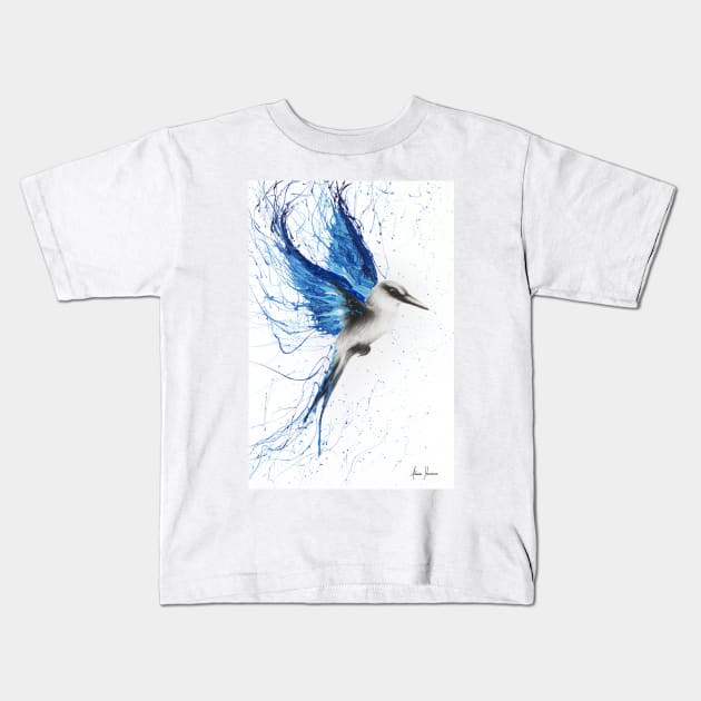 True Blue Bird Kids T-Shirt by AshvinHarrison